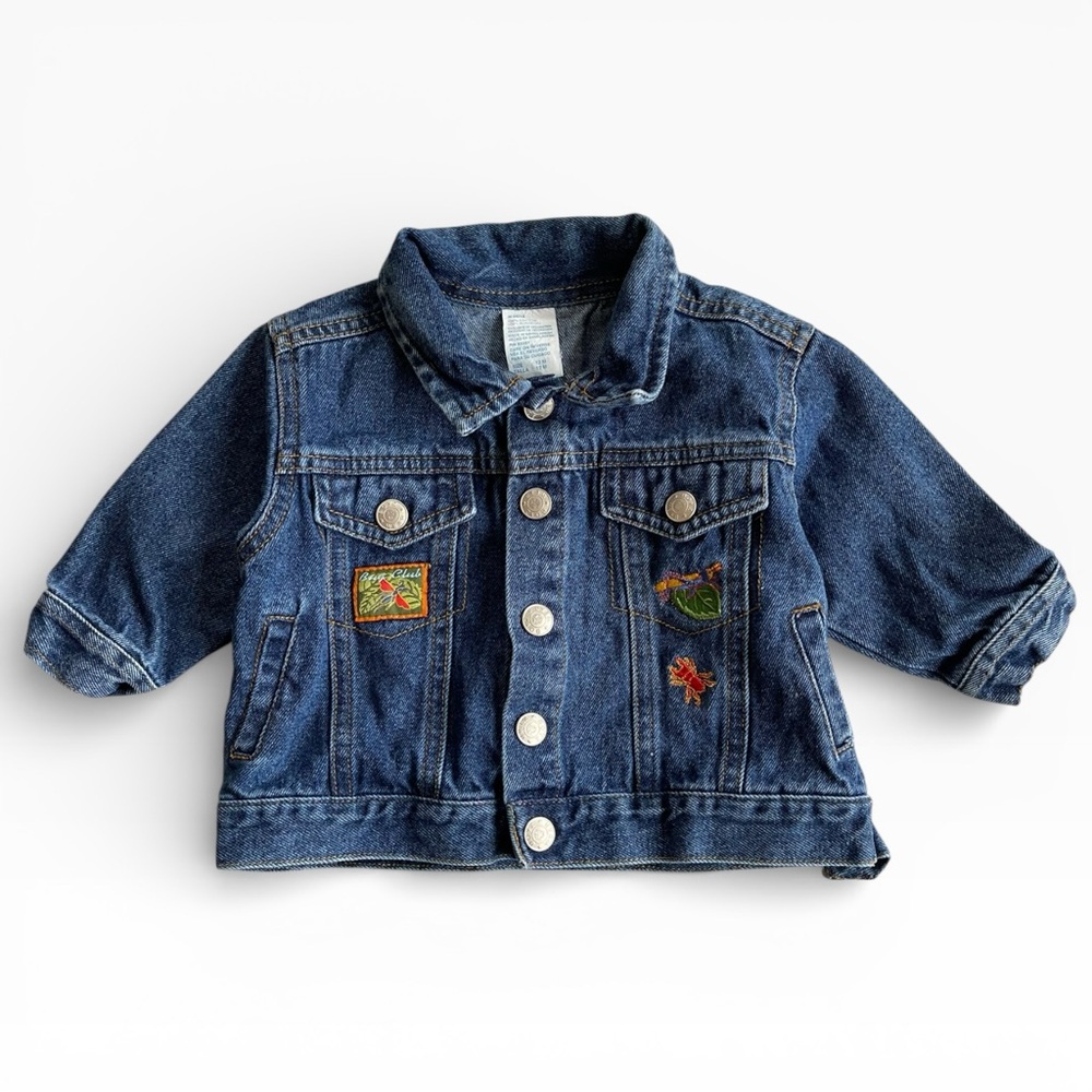 Vintage Baby Boyz Wear Embroidered Bug Club Crawly Creatures Denim Jacket 12 mo